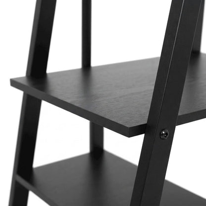 Transitional Solid Wood A-Frame Ladder Bookshelf, Leaning Shelf Stand, Espresso