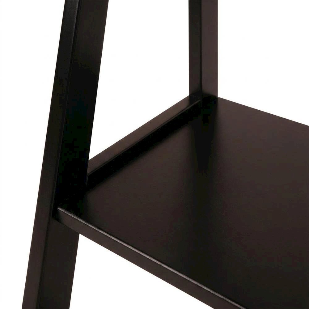 Transitional Solid Wood A-Frame Ladder Bookshelf, Leaning Shelf Stand, Espresso