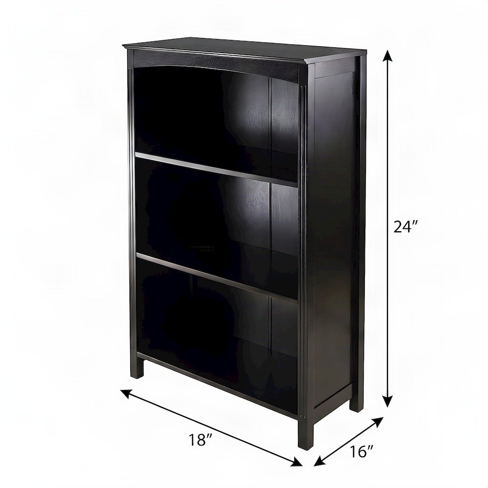 Wooden 4-Tier Open Office Storage Shelves, Tall Freestanding Bookcase, Espresso