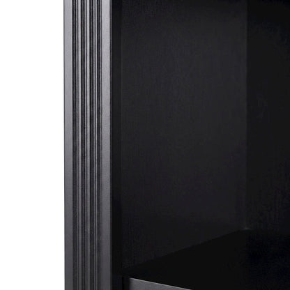 Wooden 4-Tier Open Office Storage Shelves, Tall Freestanding Bookcase, Espresso