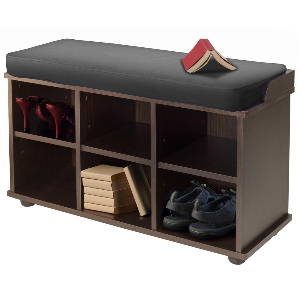 Townsend Bench with Black Cushion Seat