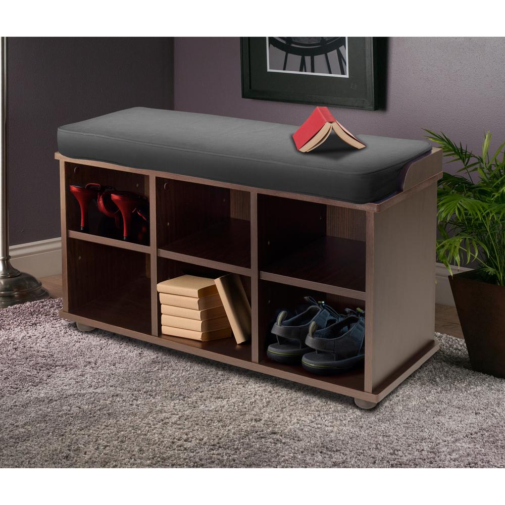 Townsend Bench with Black Cushion Seat