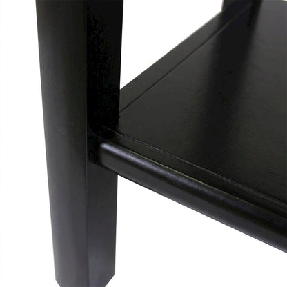Solid-Composite Wood End Table with Drawer, Open Shelf, and Sofa Table, Espresso