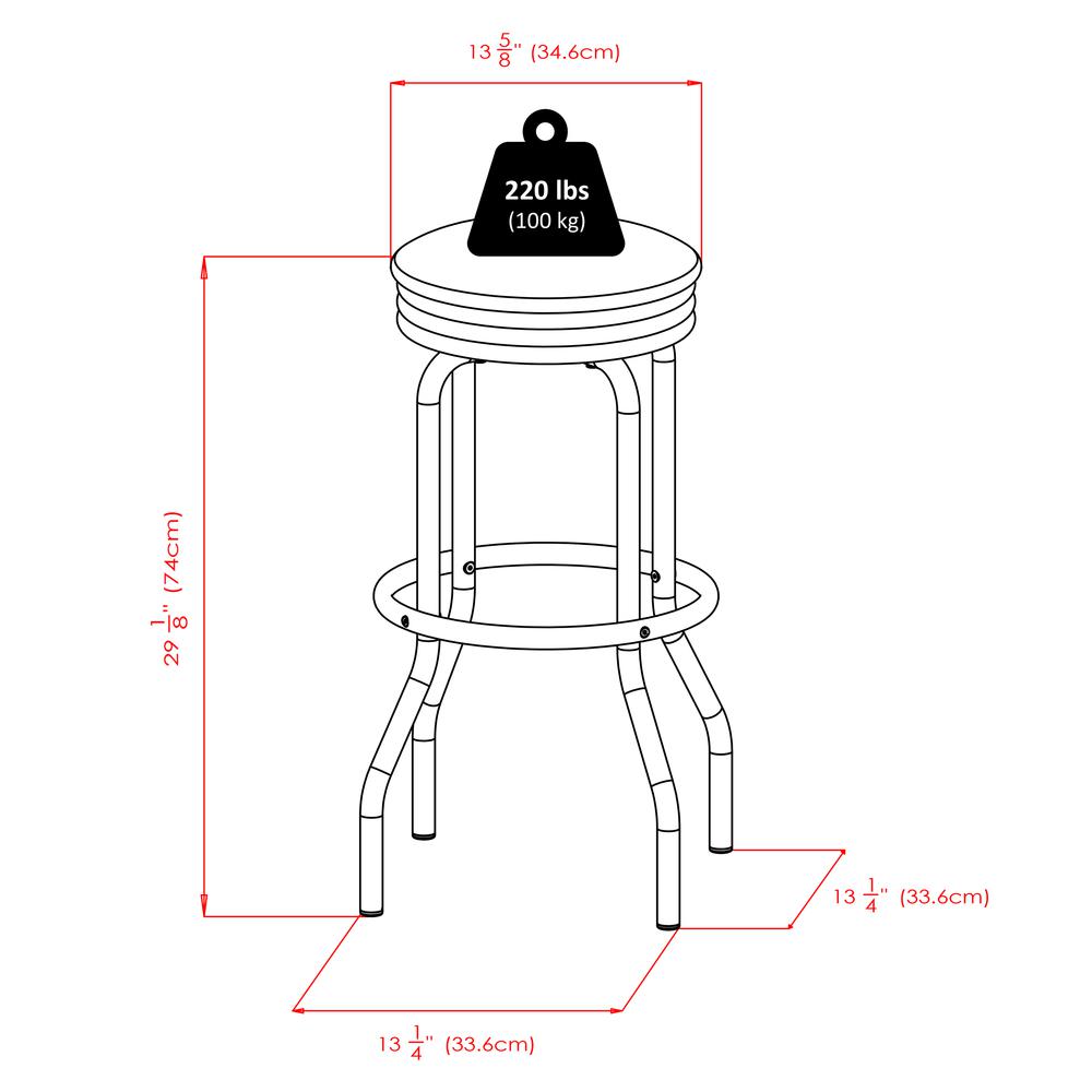 Summit 2-PC Swivel Stools with Faux Leather