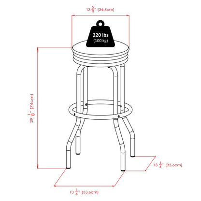 Summit 2-PC Swivel Stools with Faux Leather