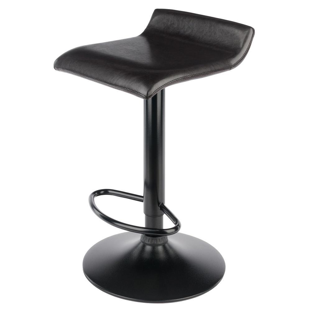 Paris Set of 2 Airlift Adjustable Swivel Stool with PU Leather Seat and Black Metal Base