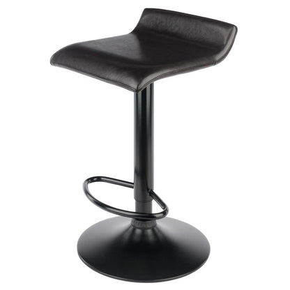 Paris Set of 2 Airlift Adjustable Swivel Stool with PU Leather Seat and Black Metal Base