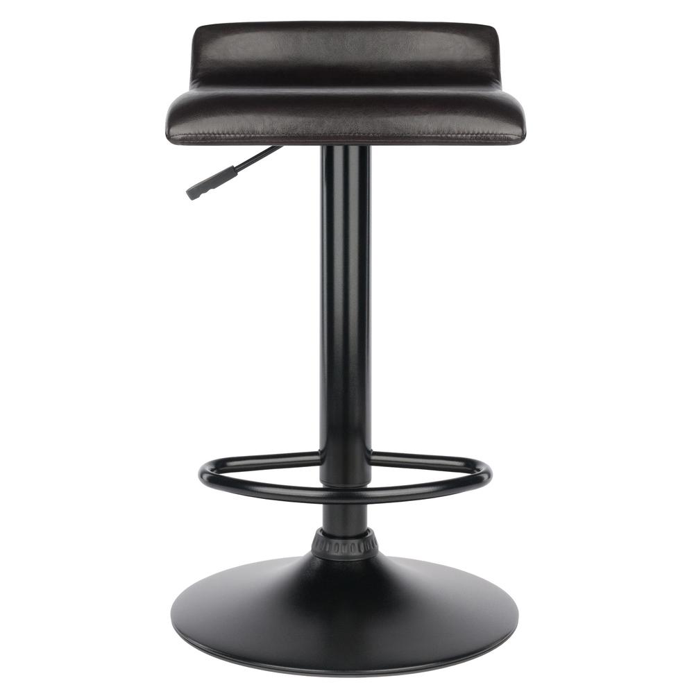 Paris Set of 2 Airlift Adjustable Swivel Stool with PU Leather Seat and Black Metal Base