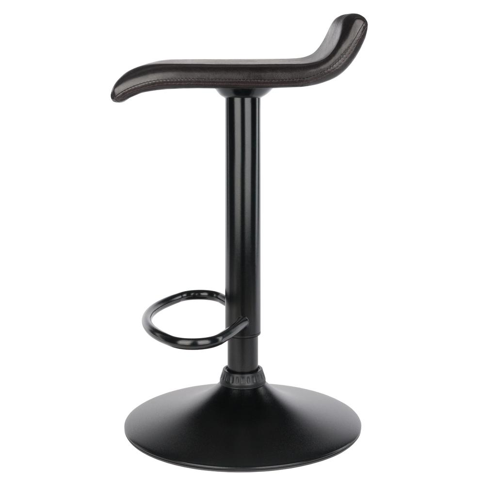 Paris Set of 2 Airlift Adjustable Swivel Stool with PU Leather Seat and Black Metal Base