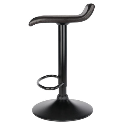 Paris Set of 2 Airlift Adjustable Swivel Stool with PU Leather Seat and Black Metal Base