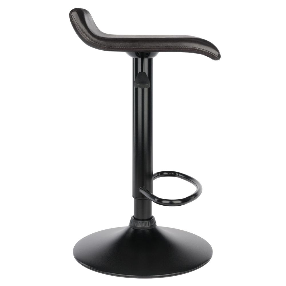 Paris Set of 2 Airlift Adjustable Swivel Stool with PU Leather Seat and Black Metal Base
