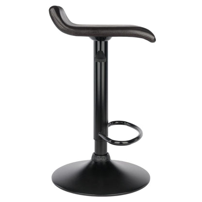 Paris Set of 2 Airlift Adjustable Swivel Stool with PU Leather Seat and Black Metal Base