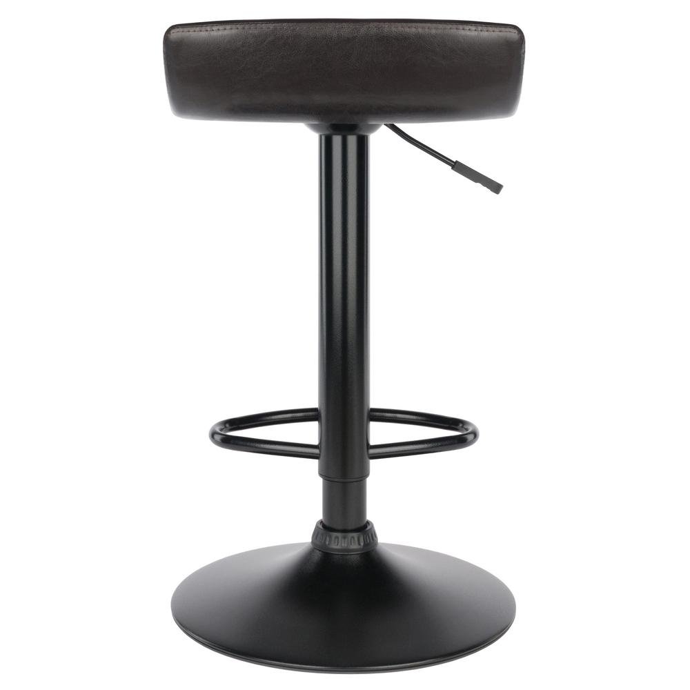 Paris Set of 2 Airlift Adjustable Swivel Stool with PU Leather Seat and Black Metal Base