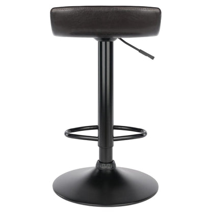Paris Set of 2 Airlift Adjustable Swivel Stool with PU Leather Seat and Black Metal Base