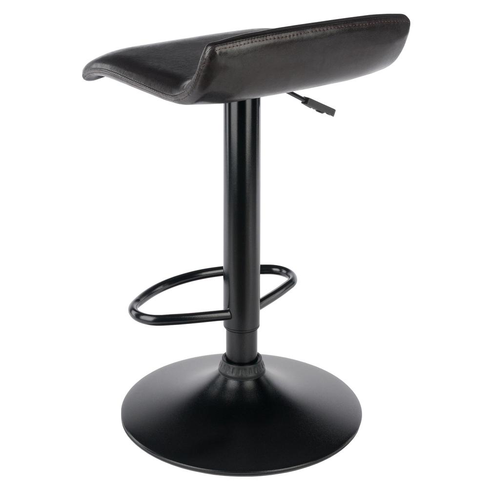 Paris Set of 2 Airlift Adjustable Swivel Stool with PU Leather Seat and Black Metal Base