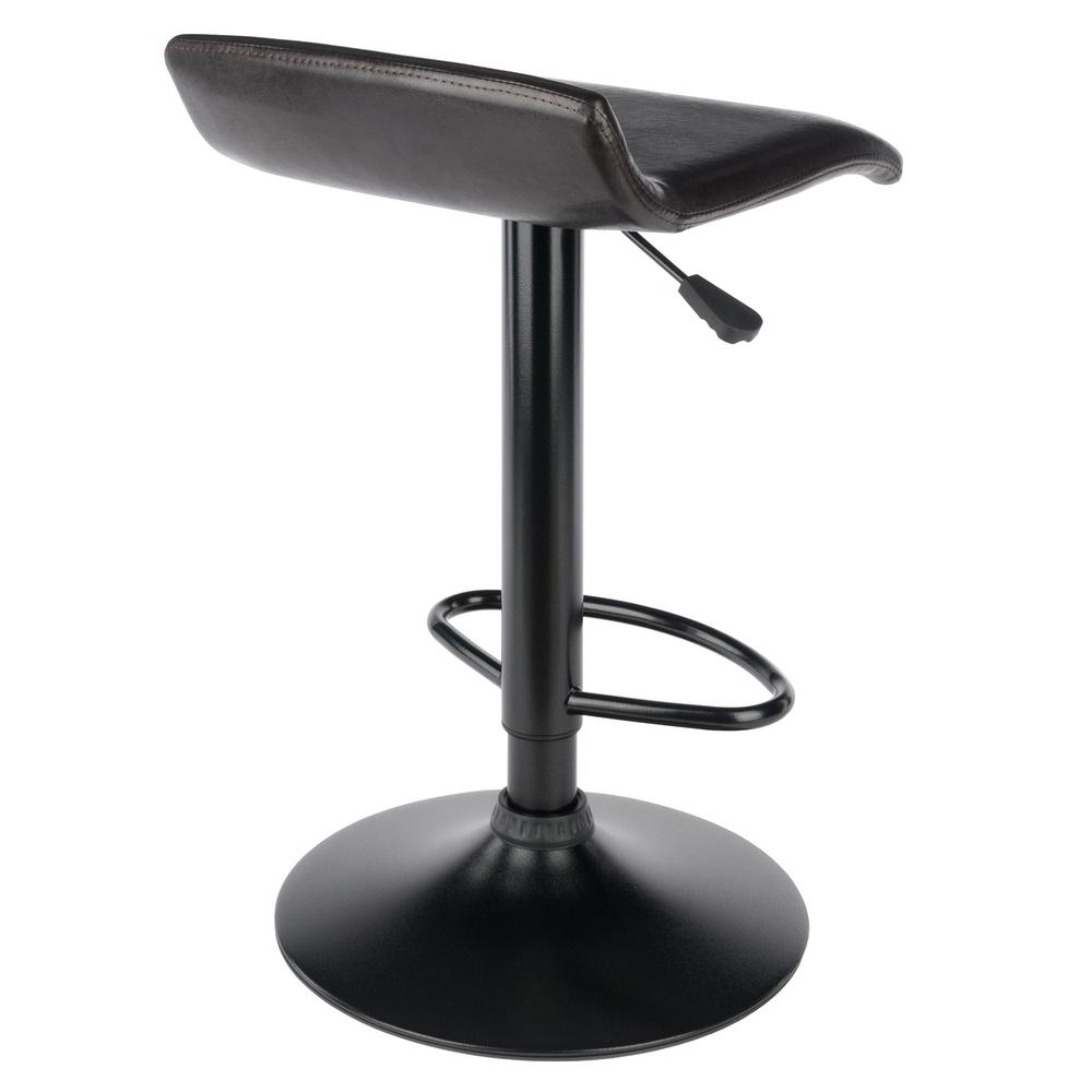 Paris Set of 2 Airlift Adjustable Swivel Stool with PU Leather Seat and Black Metal Base