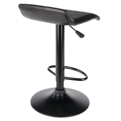 Paris Set of 2 Airlift Adjustable Swivel Stool with PU Leather Seat and Black Metal Base