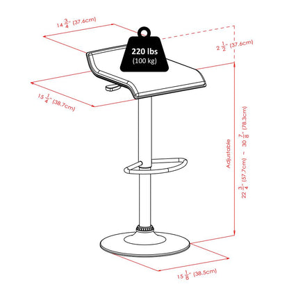 Spectrum 3pc Pub Table Set, 24" Round Black table with Chrome, 2 Airlift Stool