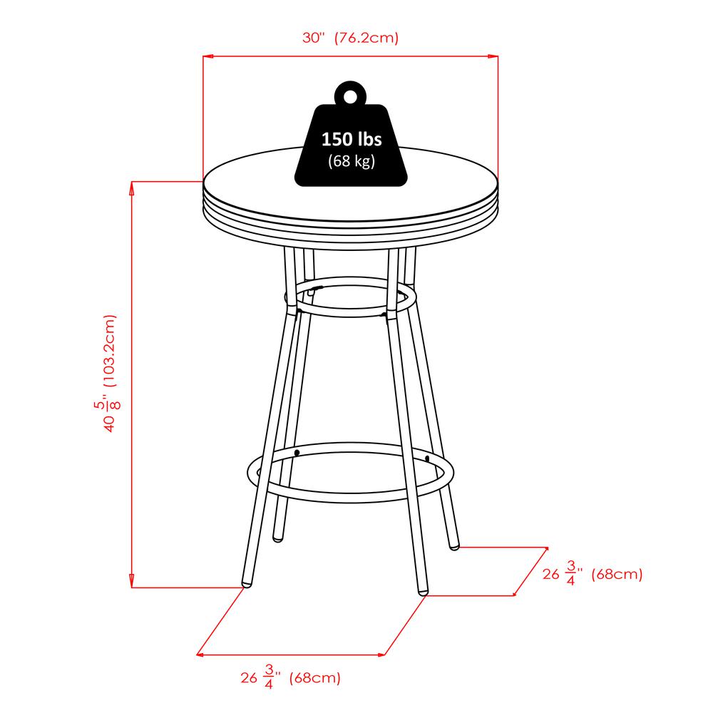 Summit 3pc Pub Table Set, includes 2 Swivel Stool