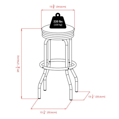 Summit 3pc Pub Table Set, includes 2 Swivel Stool