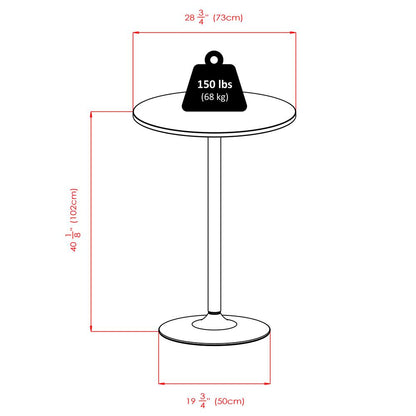 Spectrum,  3pc Pub Table Set, 28" Round Table with 2 L-Shape Airlift Stools
