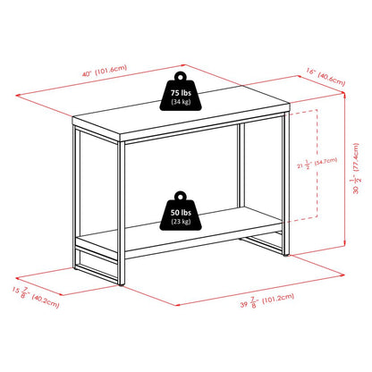 Jared Console Table, Enamel Steel Tube