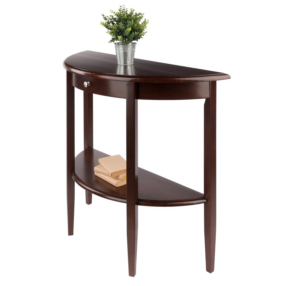 Concord Hall / Console Table,  Half Moon with Drawer, Shelf