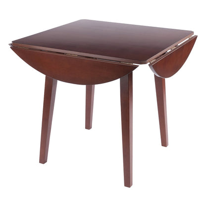 Dawson Round Dining Table, Quad Drop Leaf, Walnut