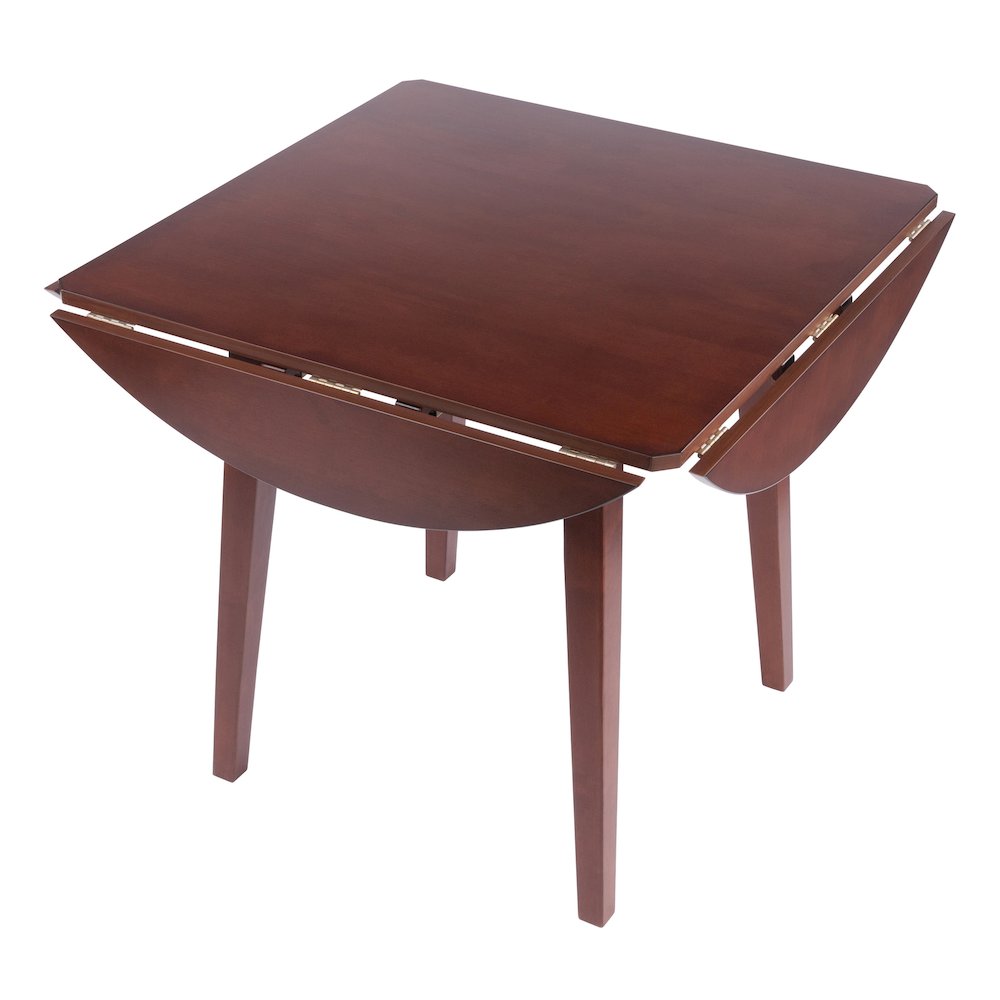 Dawson Round Dining Table, Quad Drop Leaf, Walnut