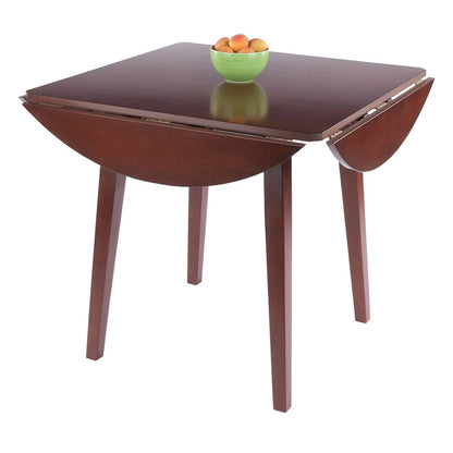 Dawson Round Dining Table, Quad Drop Leaf, Walnut