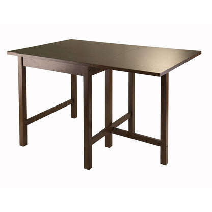 Antique Walnut Foldable Dining Table – Small Round Drop Leaf Table