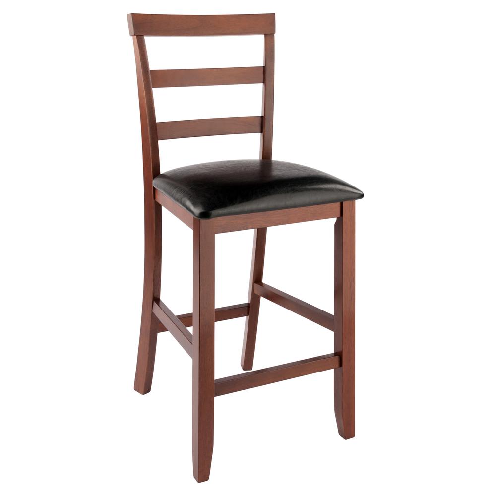 Simone Cushion Ladder-back Seat Counter Stools, 2-Pc Set, Black & Walnut