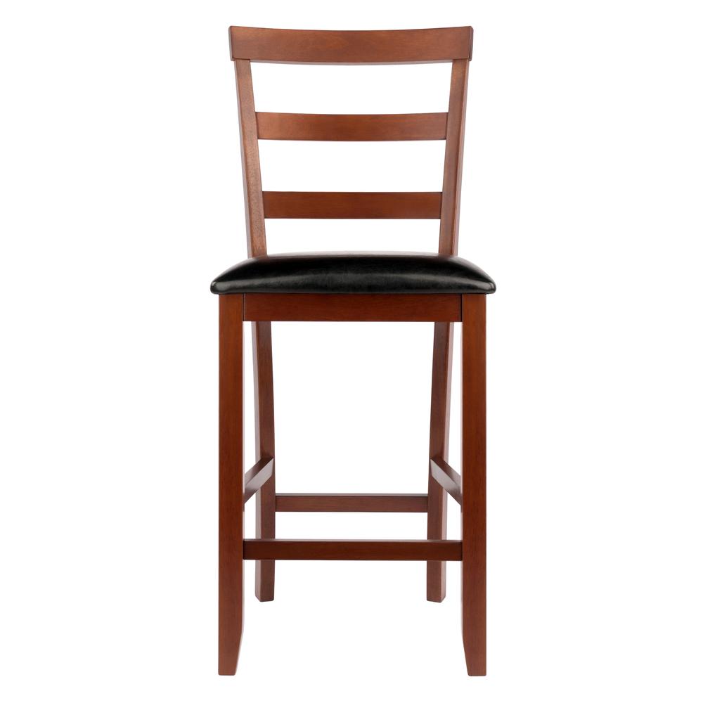 Simone Cushion Ladder-back Seat Counter Stools, 2-Pc Set, Black & Walnut