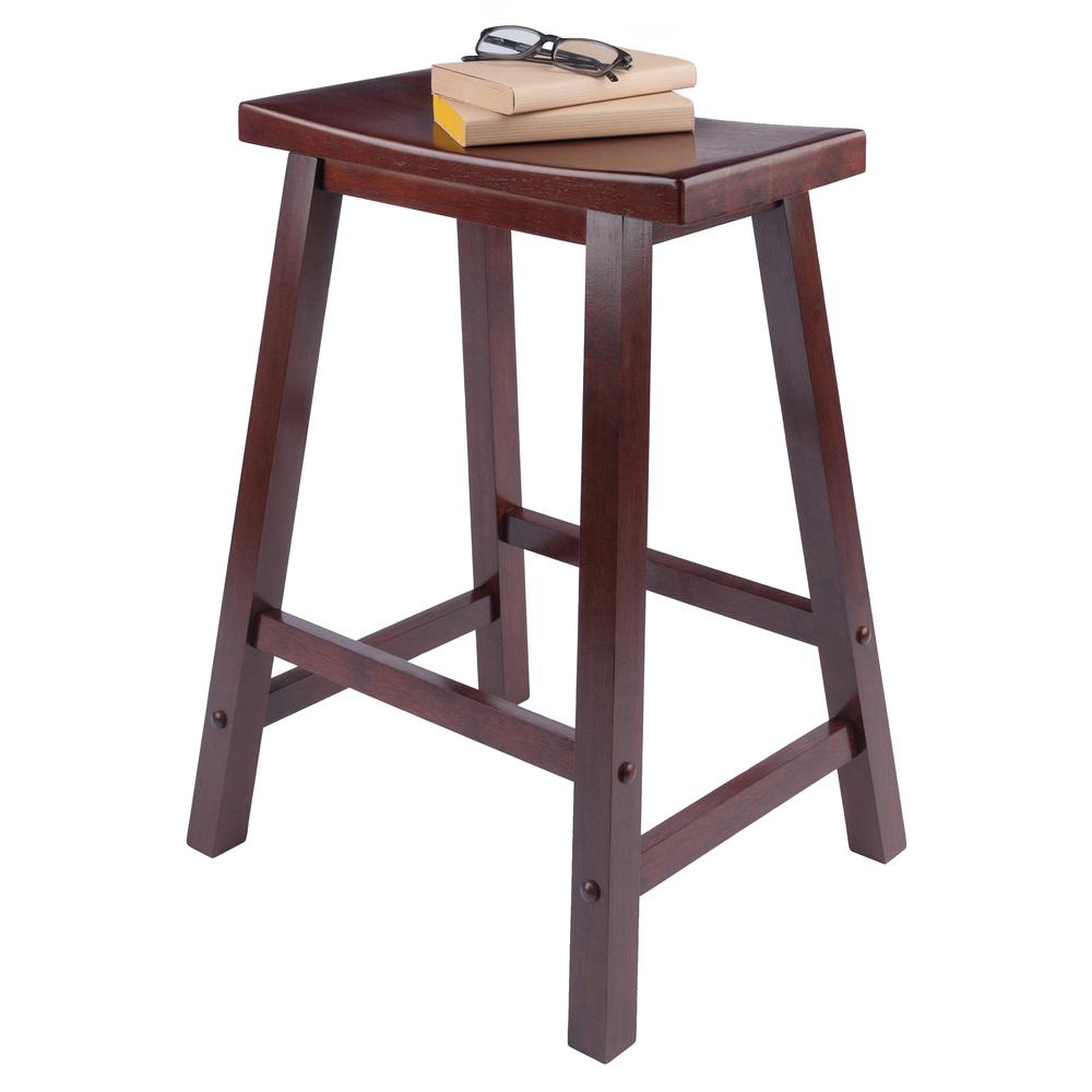 Satori 24" Saddle Seat Bar Stool Antique Walnut