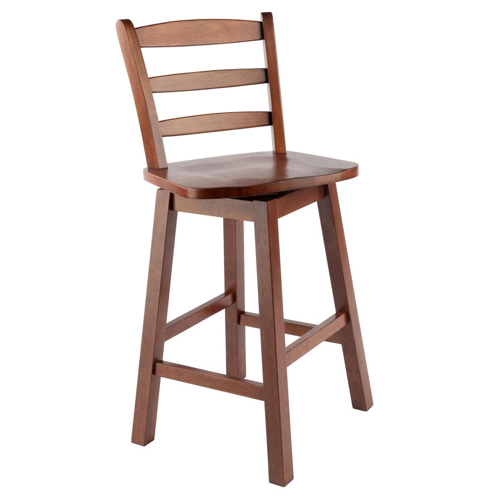 Scalera Ladder Back Swivel Seat Counter Stool, Walnut