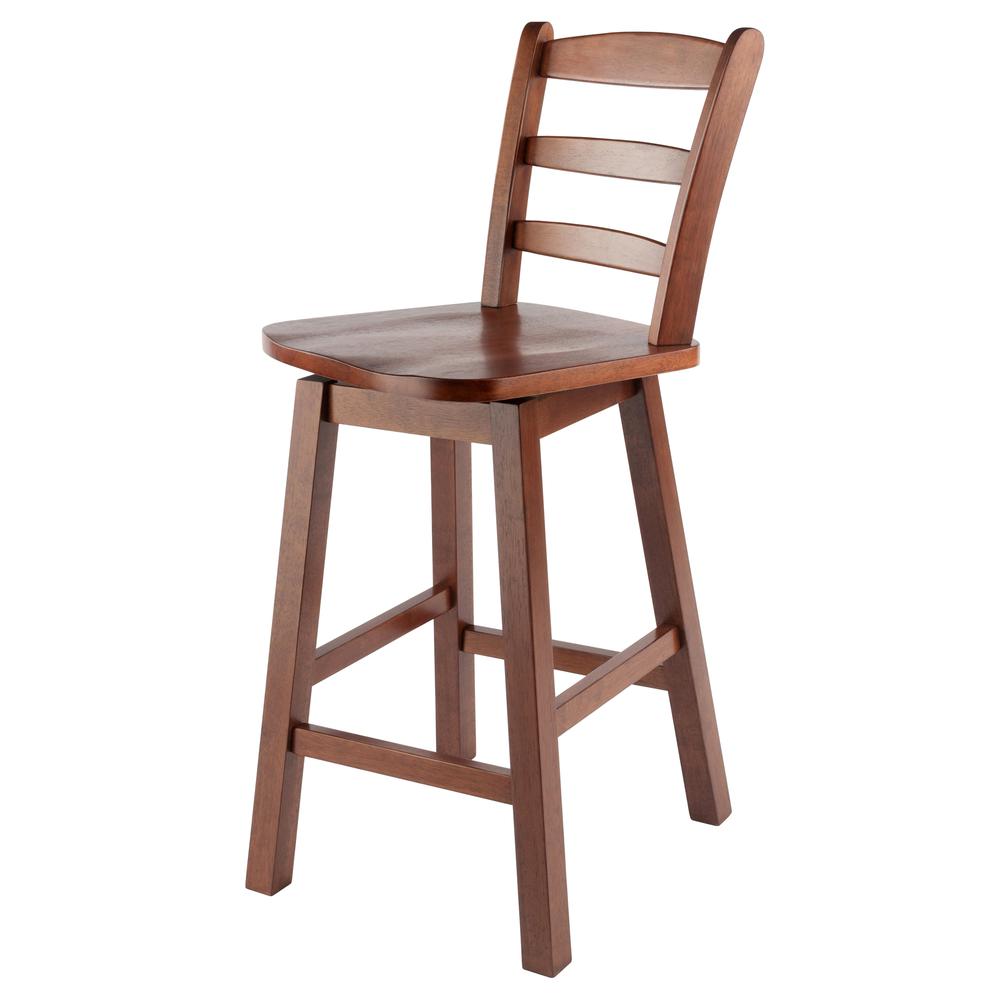 Scalera Ladder Back Swivel Seat Counter Stool, Walnut