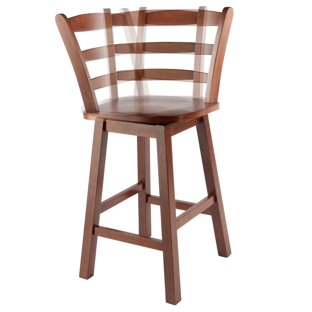 Scalera Ladder Back Swivel Seat Counter Stool, Walnut
