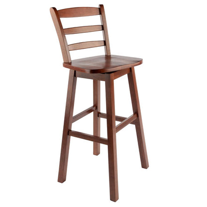 Scalera Ladder Back Swivel Seat Bar Stool, Walnut