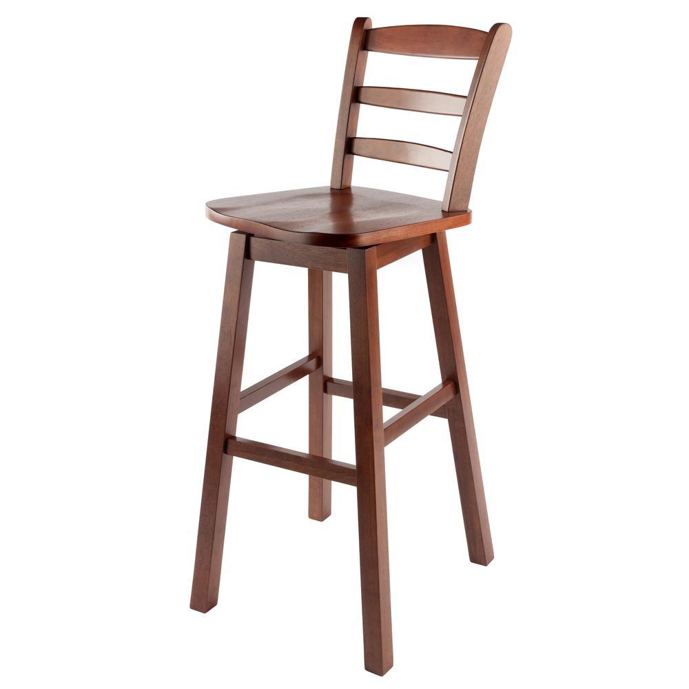 Scalera Ladder Back Swivel Seat Bar Stool, Walnut