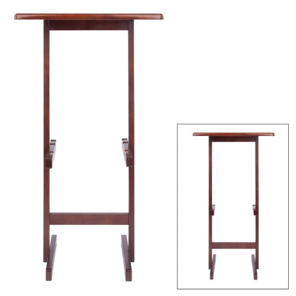 Riley Snack Table Rack, Walnut Finish