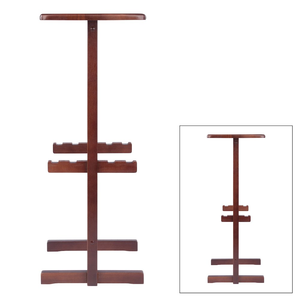 Riley Snack Table Rack, Walnut Finish
