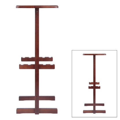 Riley Snack Table Rack, Walnut Finish
