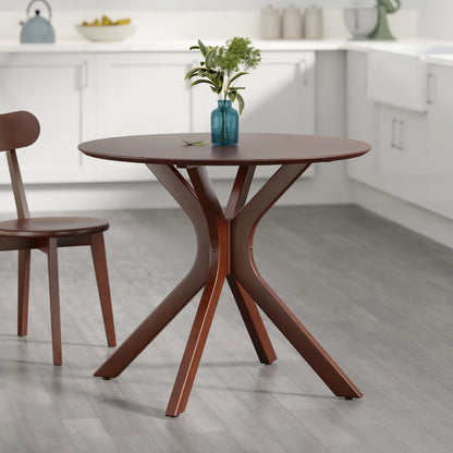 Lexa Dining Table with Splayed Legs, Walnut Finish