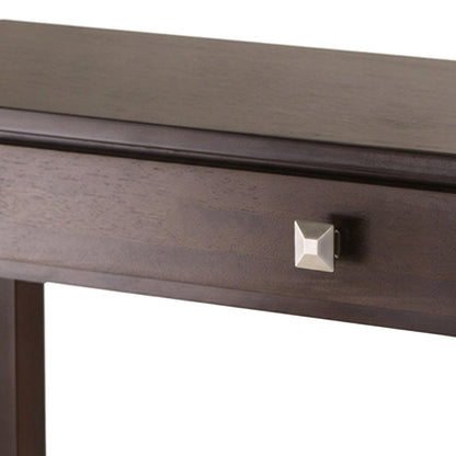 Solid Wood Console Table with Tapered Legs, Entryway Sofa Table, Walnut