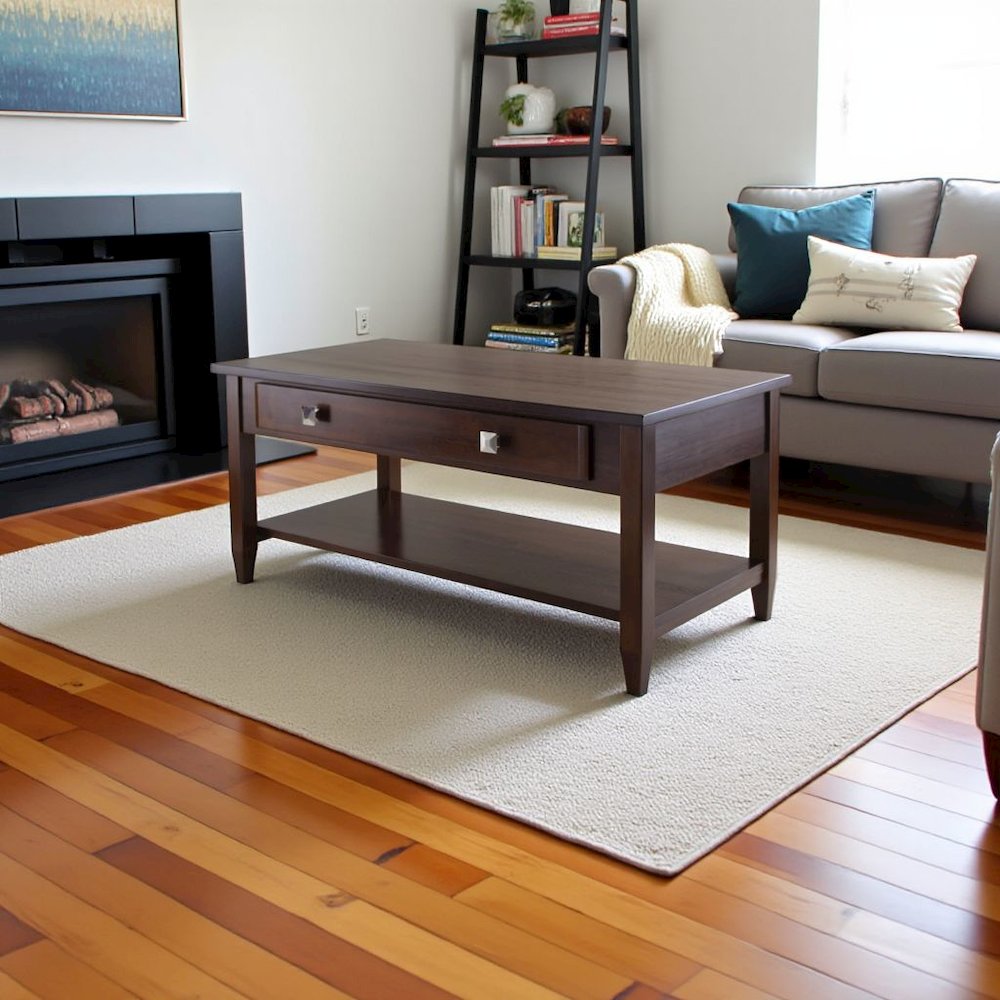 Antique Walnut Coffee Table – Classic Living Room Table with Tapered Legs