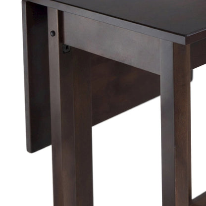 Solid Wood Drop Leaf Foldable High Top Bar Pub and Bistro Dining Table, Walnut