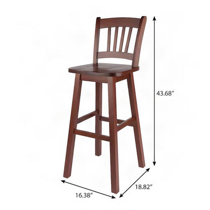 Solid Wood Swivel Counter Height Bar Stool for Kitchen Island, Walnut