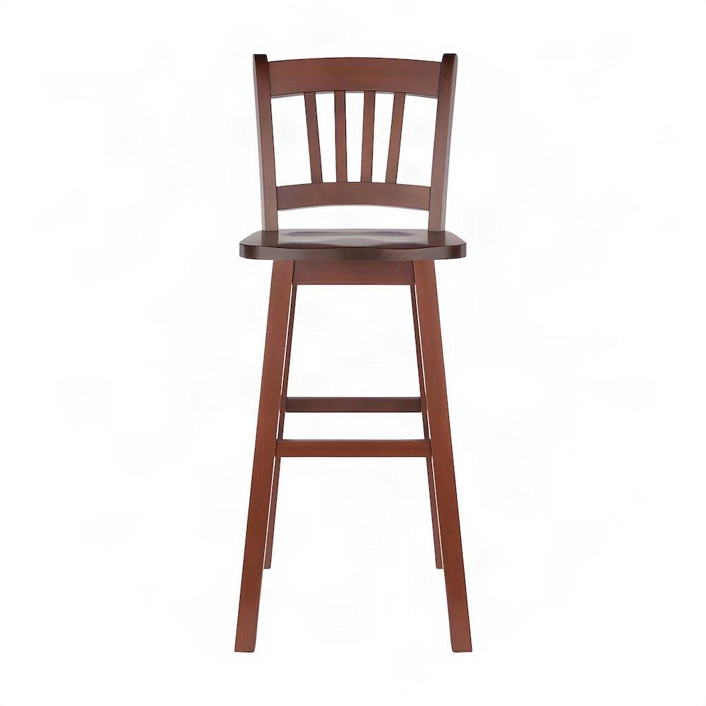 Solid Wood Swivel Counter Height Bar Stool for Kitchen Island, Walnut