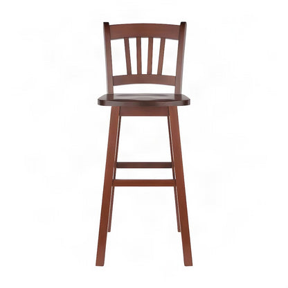 Solid Wood Swivel Counter Height Bar Stool for Kitchen Island, Walnut