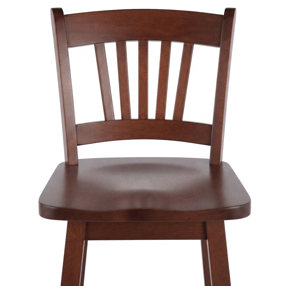 Solid Wood Swivel Counter Height Bar Stool for Kitchen Island, Walnut